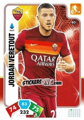 Cromo Jordan Veretout - Calciatori 2020-2021. Adrenalyn XL - Panini