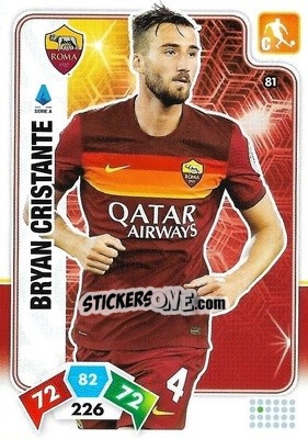 Sticker Bryan Cristante - Calciatori 2020-2021. Adrenalyn XL n. 81 - Panini