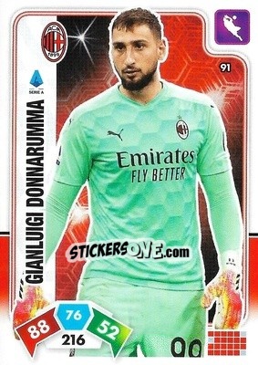 Sticker Gianluigi Donnarumma - Calciatori 2020-2021. Adrenalyn XL n. 91 - Panini