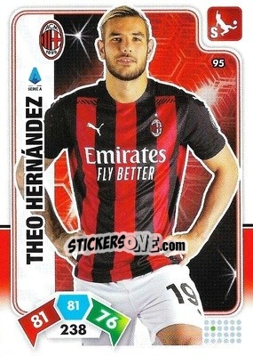 Sticker Theo Hernandez - Calciatori 2020-2021. Adrenalyn XL n. 95 - Panini