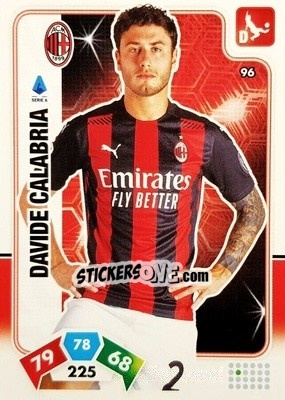 Sticker Davide Calabria - Calciatori 2020-2021. Adrenalyn XL n. 96 - Panini
