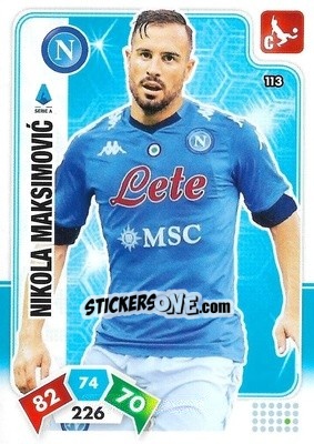 Sticker Nikola Maksimovic - Calciatori 2020-2021. Adrenalyn XL n. 113 - Panini