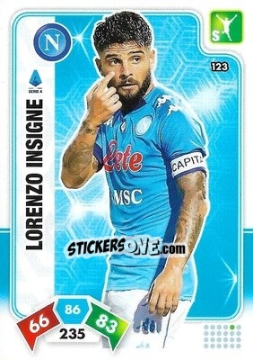 Sticker Lorenzo Insigne - Calciatori 2020-2021. Adrenalyn XL n. 123 - Panini
