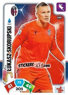 Sticker Lukasz Skorupski - Calciatori 2020-2021. Adrenalyn XL n. 199 - Panini