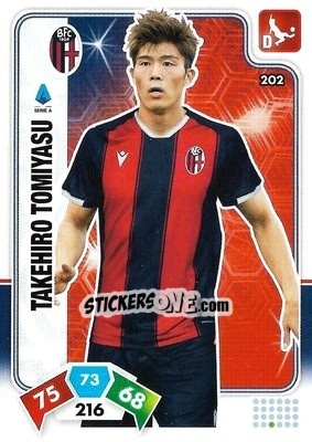 Sticker Takehiro Tomiyasu - Calciatori 2020-2021. Adrenalyn XL n. 202 - Panini