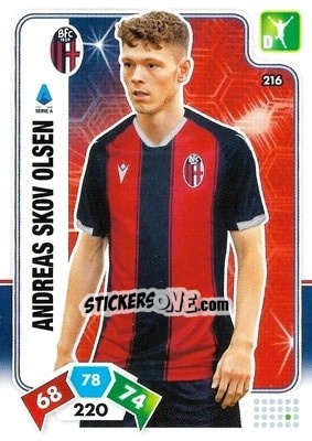 Sticker Andreas Skov Olsen - Calciatori 2020-2021. Adrenalyn XL n. 216 - Panini