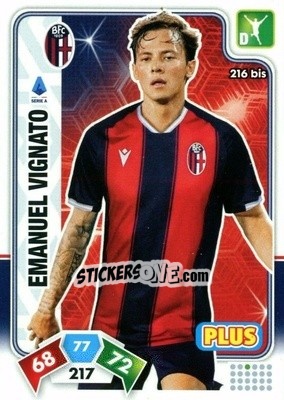 Sticker Emanuel Vignato - Calciatori 2020-2021. Adrenalyn XL - Panini