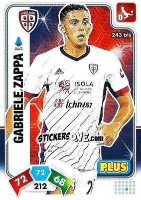 Sticker Gabriele Zappa - Calciatori 2020-2021. Adrenalyn XL n. 243bis - Panini