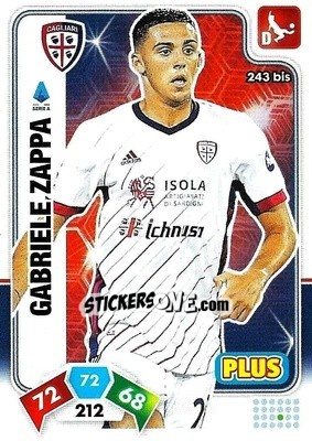 Figurina Gabriele Zappa - Calciatori 2020-2021. Adrenalyn XL - Panini