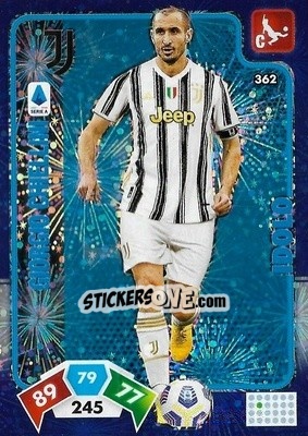 Sticker Giorgio Chiellini - Calciatori 2020-2021. Adrenalyn XL n. 362 - Panini