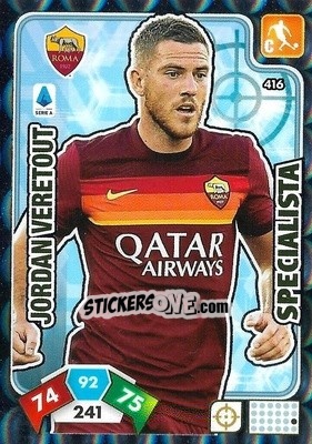 Figurina Jordan Veretout - Calciatori 2020-2021. Adrenalyn XL - Panini