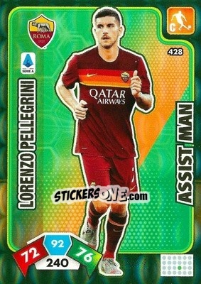 Sticker Lorenzo Pellegrini - Calciatori 2020-2021. Adrenalyn XL n. 428 - Panini