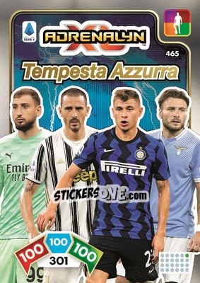 Sticker Donnaruma / Bonucci / Barella / Immobile - Calciatori 2020-2021. Adrenalyn XL n. 465 - Panini
