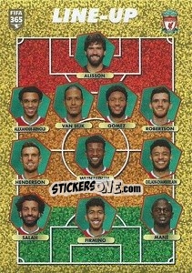 Sticker Liverpool FC - line-up - FIFA 365 2021 - Panini