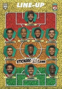 Sticker Liverpool FC - line-up - FIFA 365 2021 n. 35 - Panini