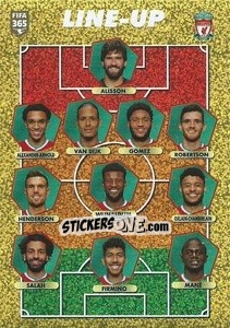 Cromo Liverpool FC - line-up - FIFA 365 2021 - Panini