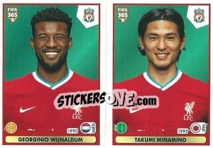 Sticker Georginio Wijnaldum / Takumi Minamino - FIFA 365 2021 n. 38 - Panini