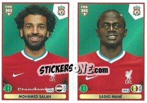 Figurina Mohamed Salah / Sadio Mané - FIFA 365 2021 - Panini