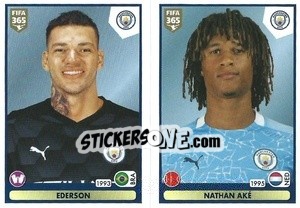 Sticker Ederson / Nathan Aké - FIFA 365 2021 - Panini