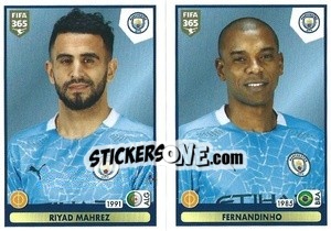 Sticker Riyad Mahrez / Fernandinho - FIFA 365 2021 n. 52 - Panini