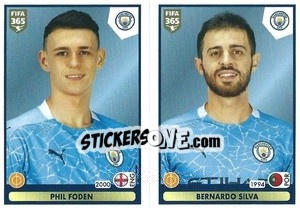 Sticker Phil Foden / Bernardo Silva - FIFA 365 2021 - Panini