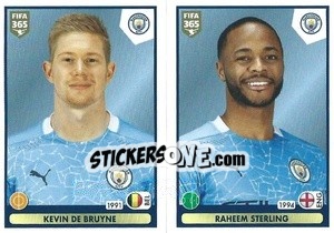 Figurina Kevin de Bruyne / Raheem Sterling - FIFA 365 2021 - Panini