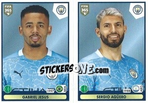 Sticker Gabriel Jesus / Sergio Agüero - FIFA 365 2021 n. 55 - Panini