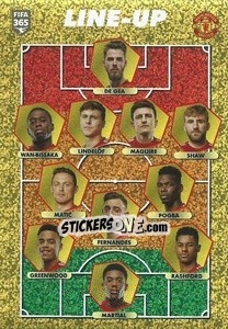 Sticker Manchester United - line-up - FIFA 365 2021 n. 65 - Panini