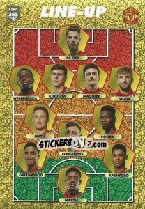 Figurina Manchester United - line-up - FIFA 365 2021 - Panini