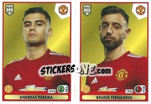 Cromo Andreas Pereira / Bruno Fernandes - FIFA 365 2021 - Panini