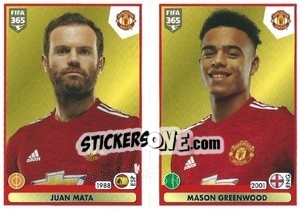 Sticker Juan Mata / Mason Greenwood - FIFA 365 2021 - Panini