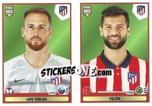 Sticker Jan Oblak / Felipe - FIFA 365 2021 n. 91 - Panini