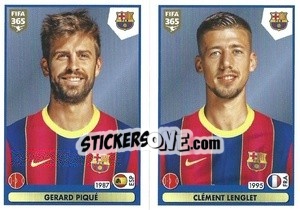 Sticker Gerard Piqué / Clément Lenglet - FIFA 365 2021 n. 107 - Panini