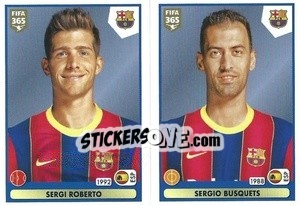 Sticker Sergi Roberto / Sergio Busquets - FIFA 365 2021 n. 110 - Panini