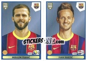 Sticker Miralem Pjanic / Ivan Rakitic - FIFA 365 2021 n. 115 - Panini