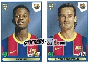 Sticker Ansu Fati / Antoine Griezmann - FIFA 365 2021 n. 117 - Panini