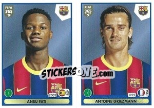 Sticker Ansu Fati / Antoine Griezmann - FIFA 365 2021 - Panini