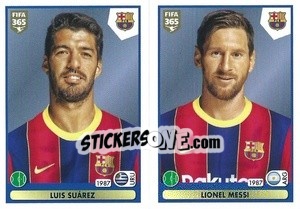 Sticker Luis Suárez / Lionel Messi - FIFA 365 2021 n. 118 - Panini