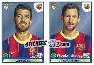 Sticker Luis Suárez / Lionel Messi - FIFA 365 2021 - Panini