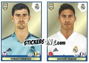 Sticker Thibaut Courtois / Raphaël Varane - FIFA 365 2021 n. 121 - Panini