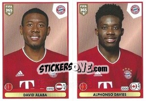 Sticker David Alaba / Alphonso Davies - FIFA 365 2021 n. 157 - Panini