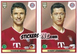 Sticker Thomas Müller / Robert Lewandowski - FIFA 365 2021 n. 166 - Panini