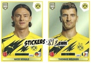 Sticker Nico Schulz / Thomas Meunier - FIFA 365 2021 - Panini