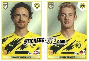 Sticker Thomas Delaney / Julian Brandt - FIFA 365 2021 n. 177 - Panini