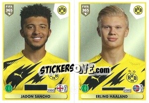 Sticker Jadon Sancho / Erling Haaland - FIFA 365 2021 n. 181 - Panini
