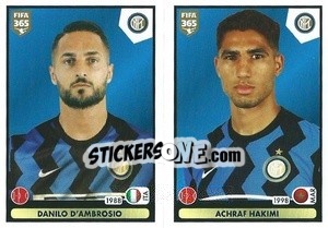 Sticker Danilo D'Ambrosio / Achraf Hakimi - FIFA 365 2021 n. 220 - Panini