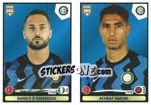 Sticker Danilo D'Ambrosio / Achraf Hakimi - FIFA 365 2021 - Panini