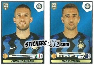 Figurina Cristiano Biraghi / Matías Vecino - FIFA 365 2021 - Panini