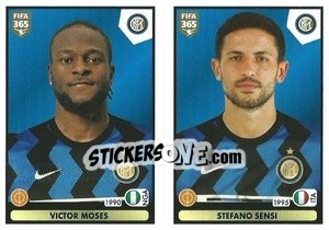 Figurina Victor Moses / Stefano Sensi - FIFA 365 2021 - Panini