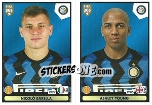 Sticker Nicolò Barella - Ashley Young - FIFA 365 2021 - Panini